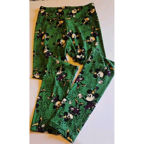 Lularoe NWOT Women's Disney's Green Mickey Mouse Leggings, One Size - Picture 1 of 4
